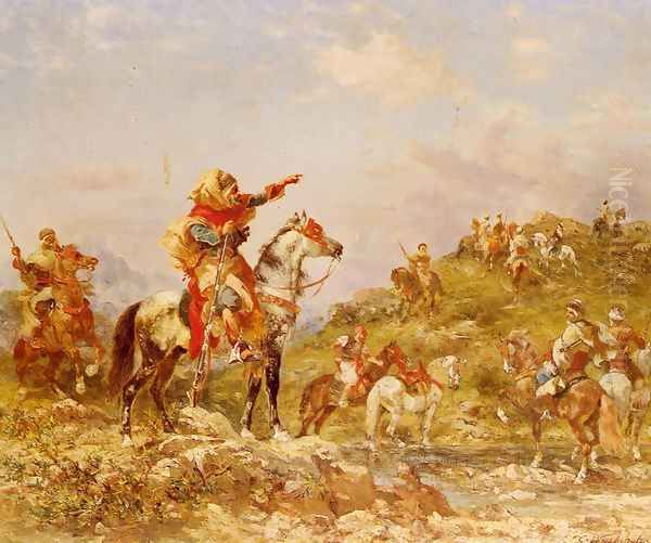 Arab Warriors on Horseback Oil Painting by Georges Washington