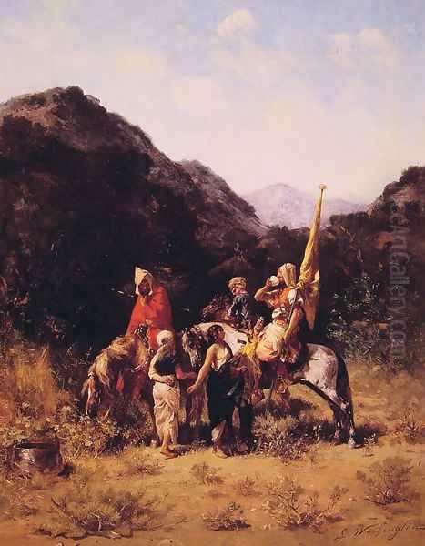 Riders in the Mountain Oil Painting by Georges Washington