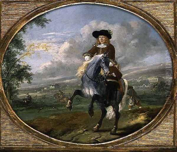 A Cavalier on his Horse Oil Painting by Pieter Wouwermans or Wouwerman