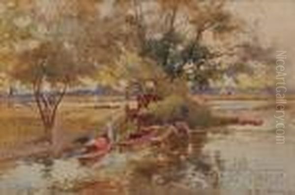 Afternoon Boating On The River Oil Painting by William Matthison