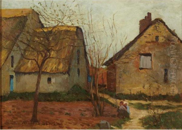 Thatched Cottages Oil Painting by Maxime Maufra