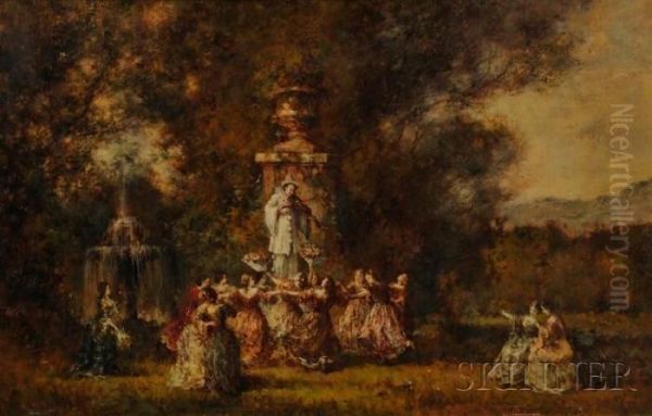 Fete Galante Oil Painting by Francois Maury