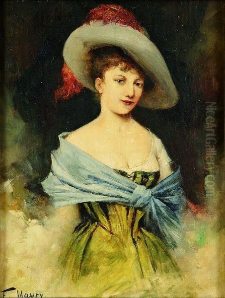 Elegante Au Chapeau Oil Painting by Francois Maury