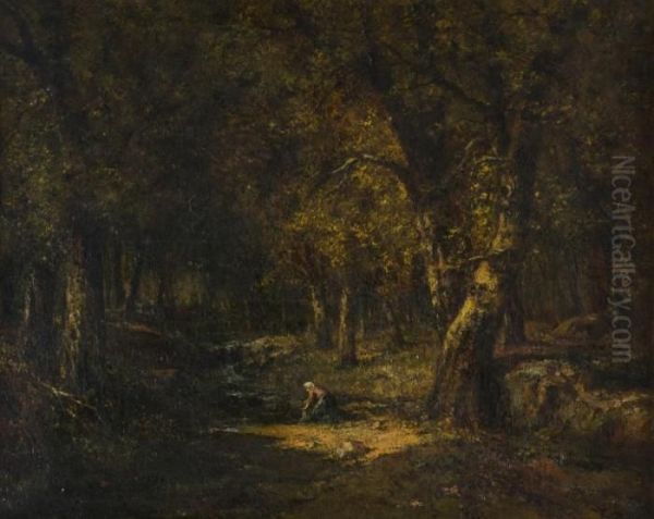 Lavandiere Dans La Foret Oil Painting by Francois Maury