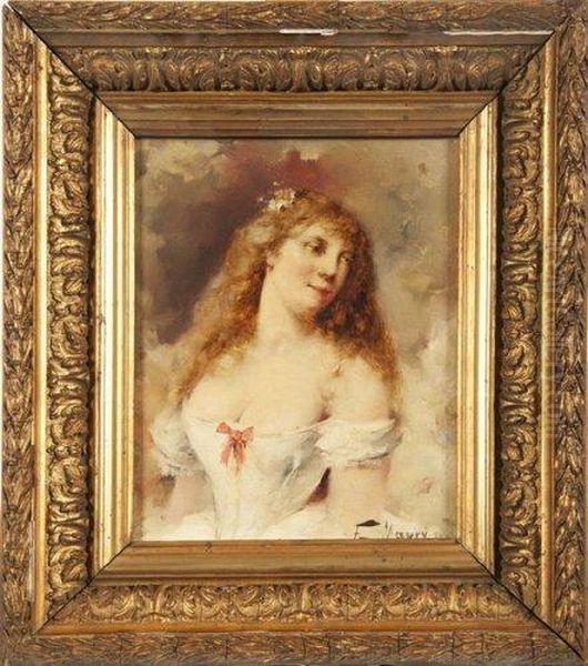 Portrait De Femme Oil Painting by Francois Maury