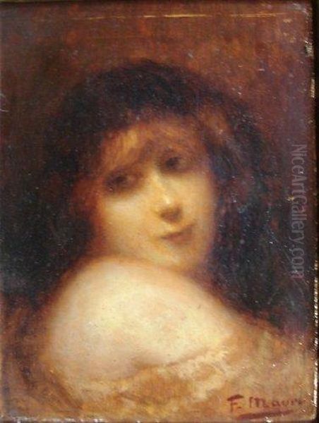 Portrait De Femme Oil Painting by Francois Maury