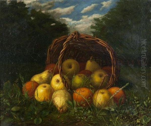 Panier De Fruits Dans Les Pres Oil Painting by Francois Maury