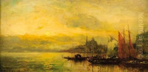 Venise, Coucher De Soleil Oil Painting by Francois Maury