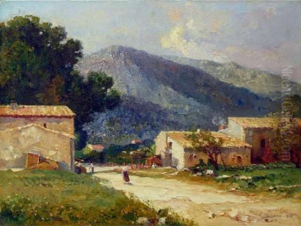 :hameau Provencal Oil Painting by Francois Maury