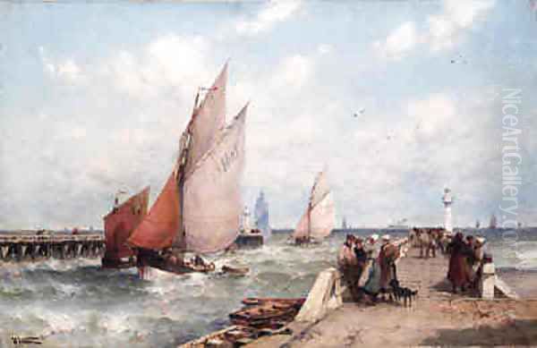 The Jetty Oil Painting by Theodor Alexander Weber