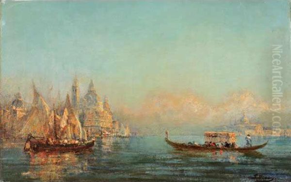 L'entree Du Grand Canal Oil Painting by Francois Maury