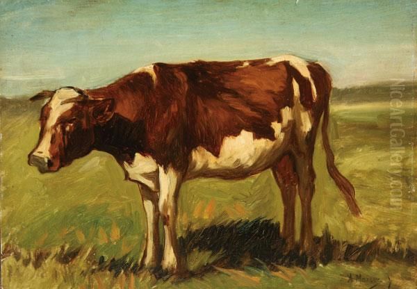 Cow In Landscape Oil Painting by Anton Mauve