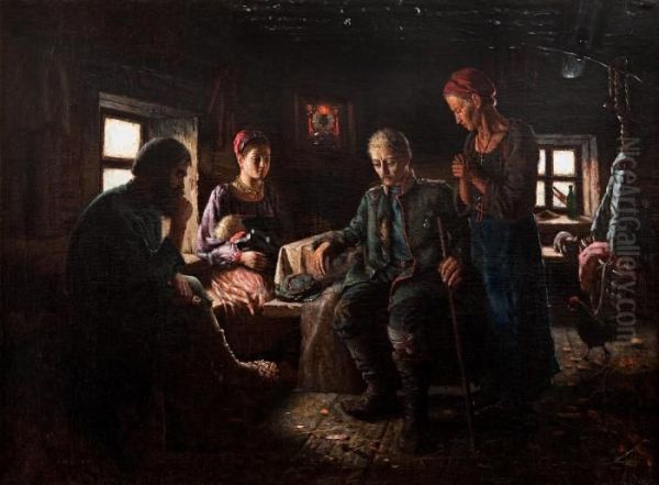 Sad News. Oil Painting by Vasily Maximovich Maximov