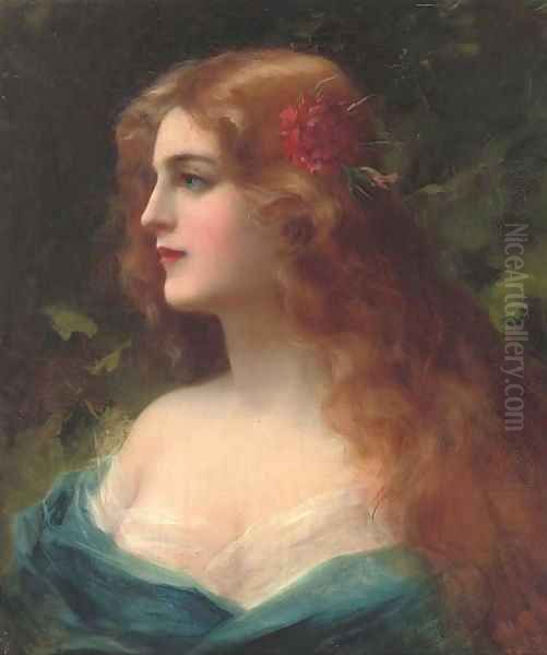 A red-haired beauty Oil Painting by Rudolphe Weisse