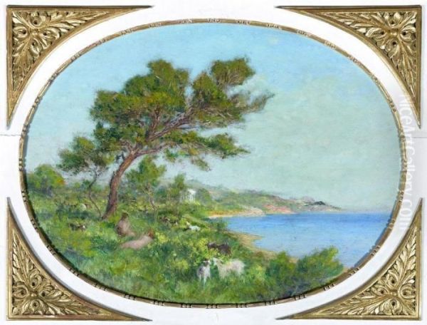 Paysage Maritime Anime Oil Painting by Theophile Mayan