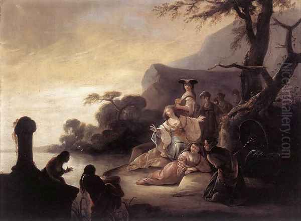 Finding of Moses in the Nile 1650 Oil Painting by Gerrit de Wet