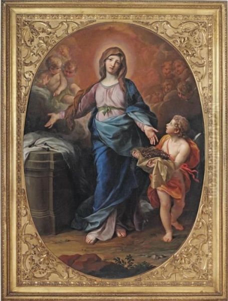 The Madonna With The Instruments Of The Passion Oil Painting by Ludovico Mazzanti