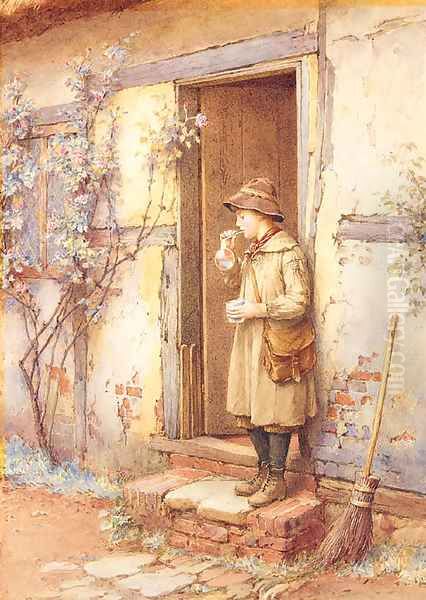 Blowing Bubbles Oil Painting by Charles Edward Wilson