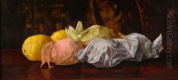 Still Life With Fruit And Tissue Oil Painting by William Joseph Mccloskey