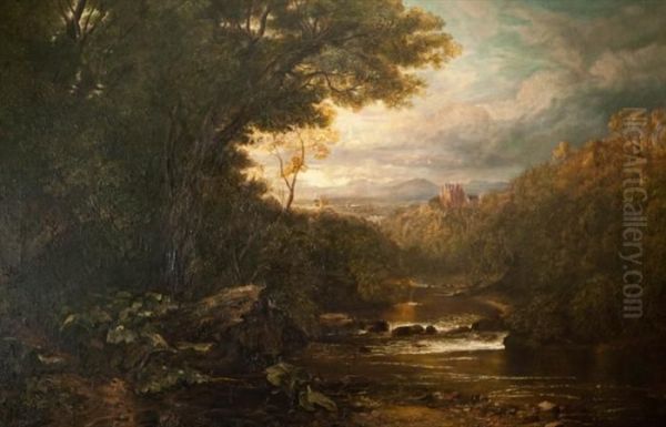 River Landscape Oil Painting by Horatio McCulloch