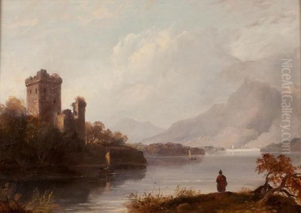 A View Of A Loch Oil Painting by Horatio McCulloch