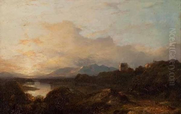 A Sunrise On The Water Oil Painting by Horatio McCulloch