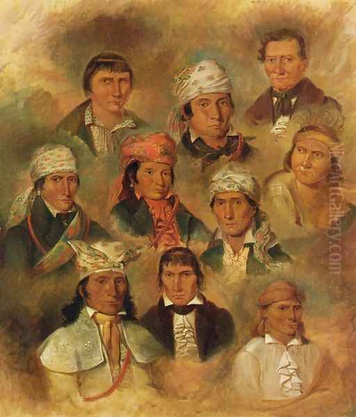 Ten Potawatomi Chiefs Oil Painting by George Winter