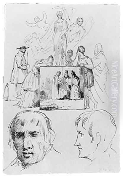 Sketches (from McGuire Scrapbook) Oil Painting by Robert Walter Weir