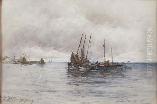 Off The Coast, Grey Morning Oil Painting by James MacMaster