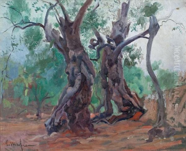 Olivos Oil Painting by Eliseu Meifren i Roig