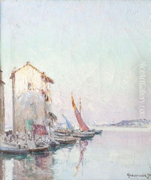 Vue Des Martigues Oil Painting by Joseph Francois X. Meissonnier