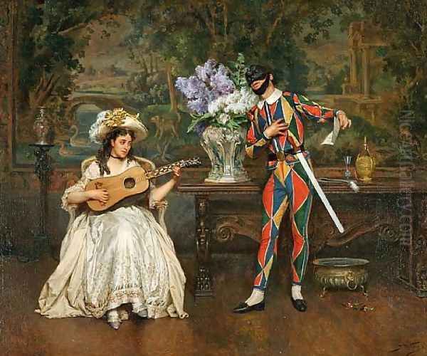 Musical Interlude Oil Painting by Jules Worms