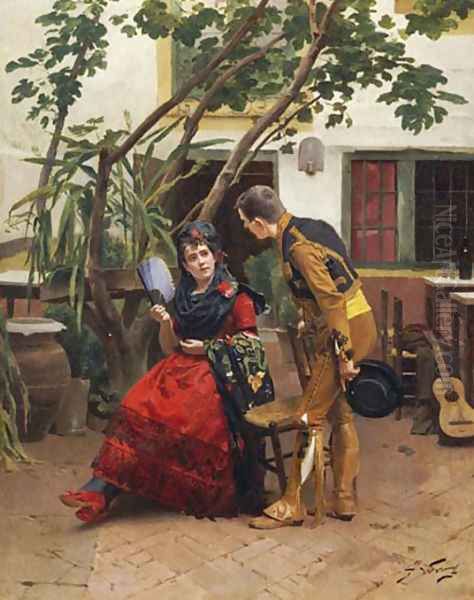 The Suitor Oil Painting by Jules Worms