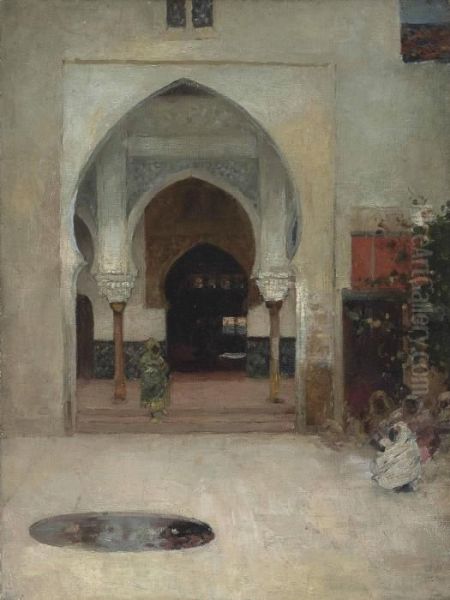 Study For At The Door Of The Seraglio Oil Painting by Arthur Melville