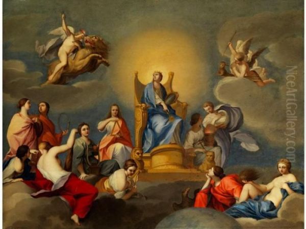 Die Theologischen Und Sittlichen Tugenden Mit Den Kardinalstugenden Oil Painting by Anton Raphael Mengs