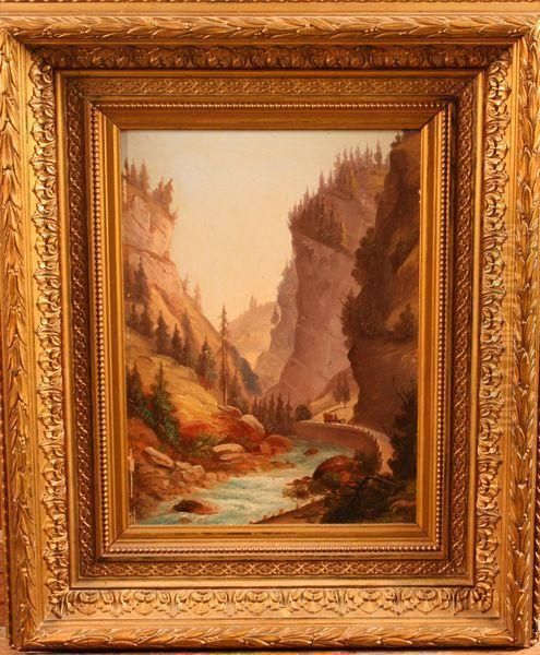 Torrent En Montagne Panneau Oil Painting by Barthelemy Menn