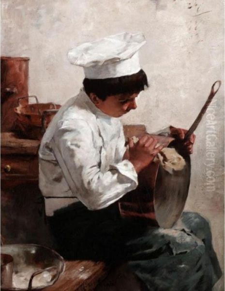 The Chef's Boy Oil Painting by Edouard Menta