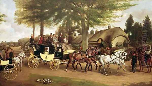 The Bath and Devizes Coach, 1892 Oil Painting by John Alfred Wheeler