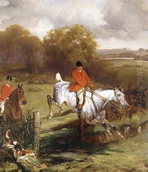 Jumping a Fence Oil Painting by John Alfred Wheeler