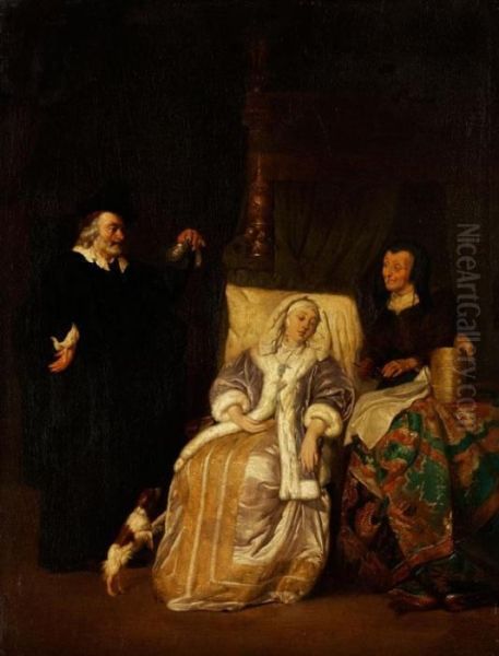 Der Besuch Des Arztes Bei Der Urinprobe Oil Painting by Gabriel Metsu