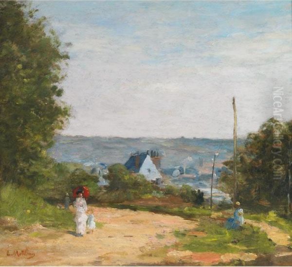 Outskirts Of A Village Oil Painting by Louis Mettling