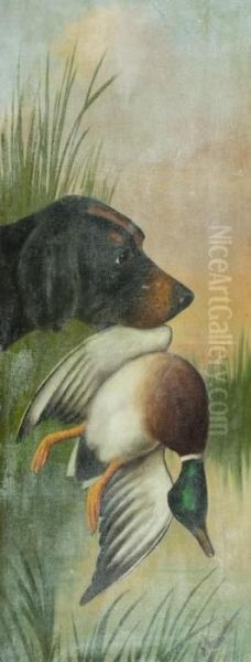 Cane Da Riporto Oil Painting by Michaelangelo Meucci