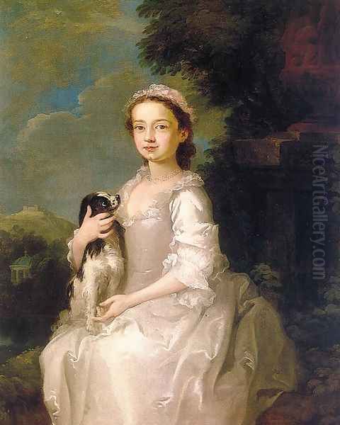 Portrait of a Young Girl 1742-45 Oil Painting by Follower of William Hogarth