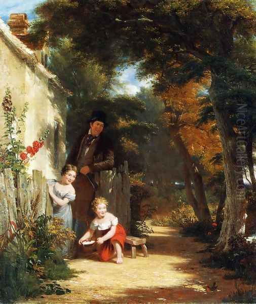 The Robin Oil Painting by William Frederick Witherington