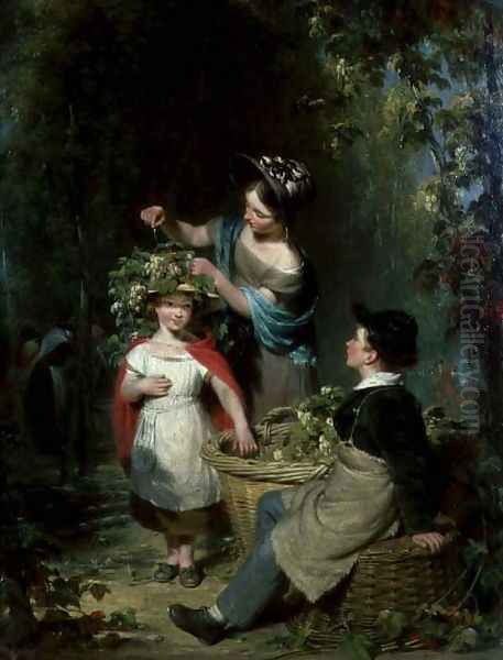 The Hop Garland Oil Painting by William Frederick Witherington