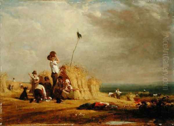 Mid-day Rest, Harvest Oil Painting by William Frederick Witherington