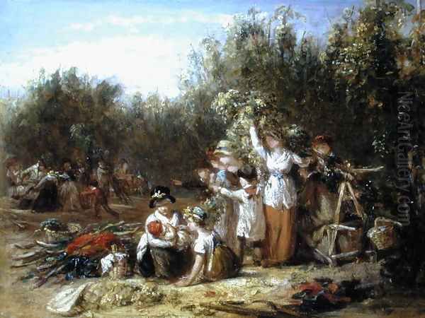 The Hop Garden Oil Painting by William Frederick Witherington