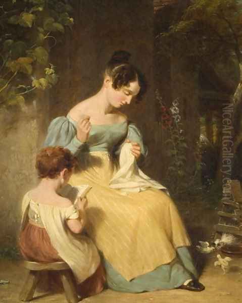 The Lesson Oil Painting by William Frederick Witherington