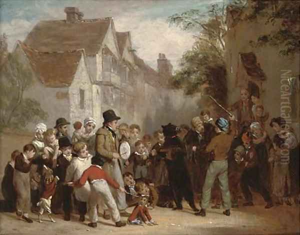 The dancing bear Oil Painting by William Frederick Witherington