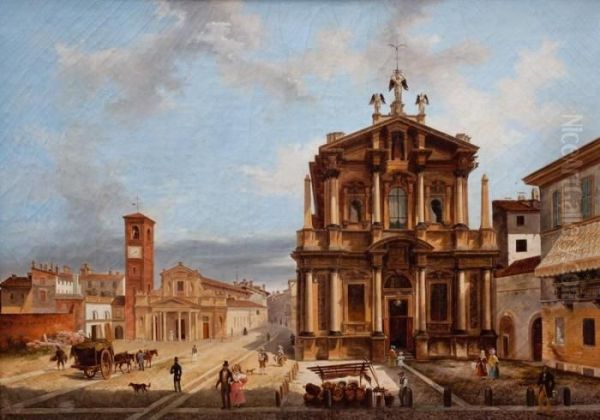 Escena De Ciudad Oil Painting by Giovanni Migliara